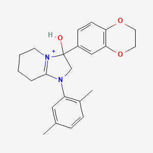 3-(2,3-Dihydro-1,4-benzodioxin-6-yl)-1-(2,5-dimethylphenyl)-3-hydroxy-2,3,5,6,7,8-hexahydroimidazo[1,2-a]pyridin-1-ium