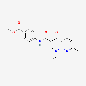 molecular formula C20H19N3O4 B11206030 Methyl 4-{[(1-ethyl-7-methyl-4-oxo-1,4-dihydro-1,8-naphthyridin-3-yl)carbonyl]amino}benzoate 