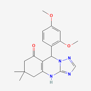 molecular formula C19H22N4O3 B11206073 9-(2,4-dimethoxyphenyl)-6,6-dimethyl-5,6,7,9-tetrahydro[1,2,4]triazolo[5,1-b]quinazolin-8(4H)-one 