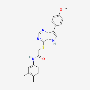 N-(3,4-dimethylphenyl)-2-{[7-(4-methoxyphenyl)-5H-pyrrolo[3,2-d]pyrimidin-4-yl]sulfanyl}acetamide