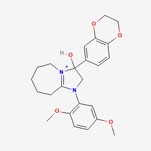 3-(2,3-dihydro-1,4-benzodioxin-6-yl)-1-(2,5-dimethoxyphenyl)-3-hydroxy-2,5,6,7,8,9-hexahydro-3H-imidazo[1,2-a]azepin-1-ium