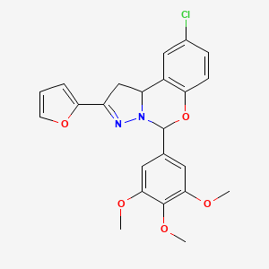 9-Chloro-2-(furan-2-yl)-5-(3,4,5-trimethoxyphenyl)-1,10b-dihydropyrazolo[1,5-c][1,3]benzoxazine