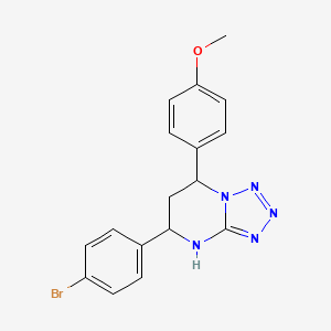 molecular formula C17H16BrN5O B11206084 5-(4-Bromophenyl)-7-(4-methoxyphenyl)-4,5,6,7-tetrahydrotetrazolo[1,5-a]pyrimidine 