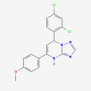 molecular formula C18H14Cl2N4O B11206085 7-(2,4-Dichlorophenyl)-5-(4-methoxyphenyl)-3,7-dihydro[1,2,4]triazolo[1,5-a]pyrimidine 