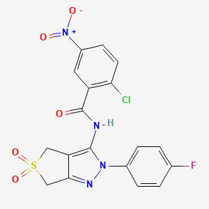 2-chloro-N-(2-(4-fluorophenyl)-5,5-dioxido-4,6-dihydro-2H-thieno[3,4-c]pyrazol-3-yl)-5-nitrobenzamide