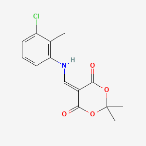 molecular formula C14H14ClNO4 B11206096 5-{[(3-Chloro-2-methylphenyl)amino]methylidene}-2,2-dimethyl-1,3-dioxane-4,6-dione 