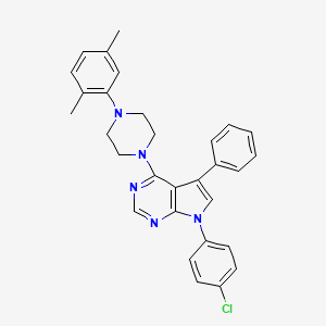 molecular formula C30H28ClN5 B11206099 7-(4-chlorophenyl)-4-[4-(2,5-dimethylphenyl)piperazin-1-yl]-5-phenyl-7H-pyrrolo[2,3-d]pyrimidine 