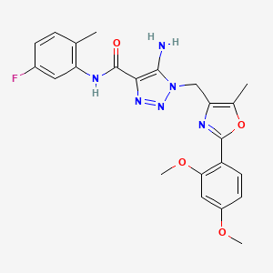 5-amino-1-{[2-(2,4-dimethoxyphenyl)-5-methyl-1,3-oxazol-4-yl]methyl}-N-(5-fluoro-2-methylphenyl)-1H-1,2,3-triazole-4-carboxamide