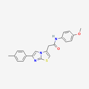 molecular formula C21H19N3O2S B11206119 N-(4-methoxyphenyl)-2-[6-(4-methylphenyl)imidazo[2,1-b][1,3]thiazol-3-yl]acetamide 