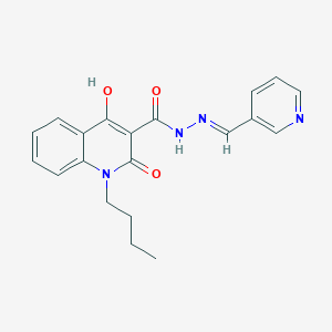 molecular formula C20H20N4O3 B11206169 1-BU-4-HO-2-Oxo-N'-(3-pyridinylmethylene)-1,2-dihydro-3-quinolinecarbohydrazide 