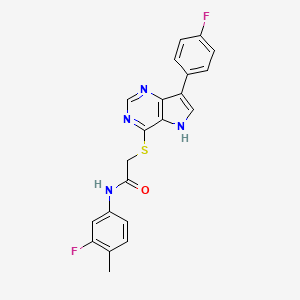 N-(3-fluoro-4-methylphenyl)-2-{[7-(4-fluorophenyl)-5H-pyrrolo[3,2-d]pyrimidin-4-yl]sulfanyl}acetamide