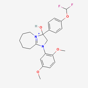 3-[4-(difluoromethoxy)phenyl]-1-(2,5-dimethoxyphenyl)-3-hydroxy-2,5,6,7,8,9-hexahydro-3H-imidazo[1,2-a]azepin-1-ium