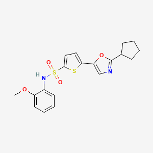 5-(2-cyclopentyl-1,3-oxazol-5-yl)-N-(2-methoxyphenyl)thiophene-2-sulfonamide