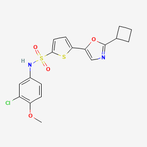 molecular formula C18H17ClN2O4S2 B11206247 N-(3-chloro-4-methoxyphenyl)-5-(2-cyclobutyl-1,3-oxazol-5-yl)thiophene-2-sulfonamide 