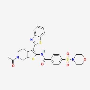 molecular formula C27H26N4O5S3 B11206271 N-(6-acetyl-3-(benzo[d]thiazol-2-yl)-4,5,6,7-tetrahydrothieno[2,3-c]pyridin-2-yl)-4-(morpholinosulfonyl)benzamide 