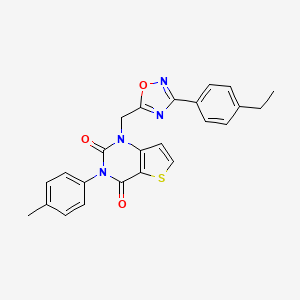 molecular formula C24H20N4O3S B11206285 1-((3-(4-ethylphenyl)-1,2,4-oxadiazol-5-yl)methyl)-3-(p-tolyl)thieno[3,2-d]pyrimidine-2,4(1H,3H)-dione 