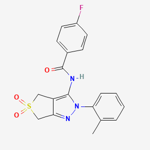 4-fluoro-N-[2-(2-methylphenyl)-5,5-dioxido-2,6-dihydro-4H-thieno[3,4-c]pyrazol-3-yl]benzamide