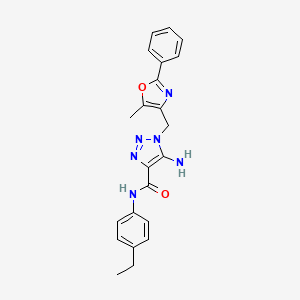 molecular formula C22H22N6O2 B11206312 5-amino-N-(4-ethylphenyl)-1-[(5-methyl-2-phenyl-1,3-oxazol-4-yl)methyl]-1H-1,2,3-triazole-4-carboxamide 