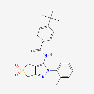 molecular formula C23H25N3O3S B11206324 4-(tert-butyl)-N-(5,5-dioxido-2-(o-tolyl)-4,6-dihydro-2H-thieno[3,4-c]pyrazol-3-yl)benzamide 