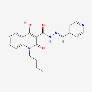 1-BU-4-HO-2-Oxo-N'-(4-pyridinylmethylene)-1,2-dihydro-3-quinolinecarbohydrazide