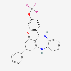 3-phenyl-11-[4-(trifluoromethoxy)phenyl]-2,3,4,5,10,11-hexahydro-1H-dibenzo[b,e][1,4]diazepin-1-one