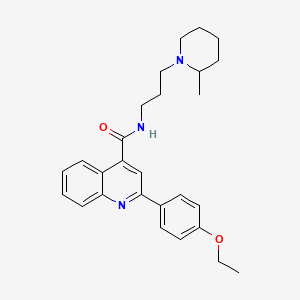 molecular formula C27H33N3O2 B11206357 2-(4-ethoxyphenyl)-N-[3-(2-methylpiperidin-1-yl)propyl]quinoline-4-carboxamide CAS No. 689270-18-6