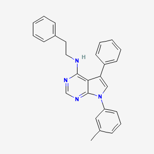 molecular formula C27H24N4 B11206370 7-(3-methylphenyl)-5-phenyl-N-(2-phenylethyl)-7H-pyrrolo[2,3-d]pyrimidin-4-amine 