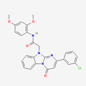 molecular formula C26H21ClN4O4 B11206425 2-[2-(3-chlorophenyl)-4-oxopyrimido[1,2-a]benzimidazol-10(4H)-yl]-N-(2,4-dimethoxyphenyl)acetamide 