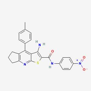 3-amino-4-(4-methylphenyl)-N-(4-nitrophenyl)-6,7-dihydro-5H-cyclopenta[b]thieno[3,2-e]pyridine-2-carboxamide