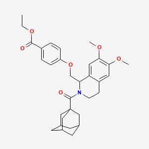 Ethyl 4-{[2-(adamantane-1-carbonyl)-6,7-dimethoxy-1,2,3,4-tetrahydroisoquinolin-1-YL]methoxy}benzoate