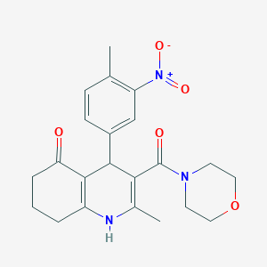 molecular formula C22H25N3O5 B11206520 2-methyl-4-(4-methyl-3-nitrophenyl)-3-(morpholin-4-ylcarbonyl)-4,6,7,8-tetrahydroquinolin-5(1H)-one 