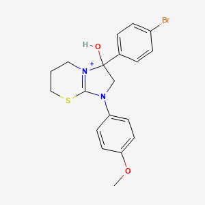 molecular formula C19H20BrN2O2S+ B11206528 3-(4-bromophenyl)-3-hydroxy-1-(4-methoxyphenyl)-2,3,6,7-tetrahydro-5H-imidazo[2,1-b][1,3]thiazin-1-ium 