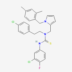 molecular formula C29H28Cl2FN3S B11206547 N'-(3-Chloro-4-fluorophenyl)-N-[2-(4-chlorophenyl)ethyl]-N-({1-[(2,4-dimethylphenyl)methyl]-1H-pyrrol-2-yl}methyl)thiourea CAS No. 6809-49-0