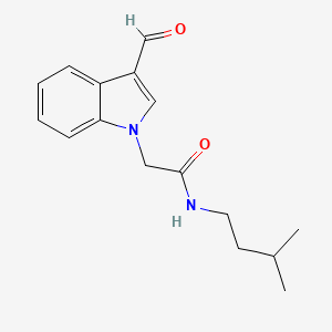 2-(3-formyl-1H-indol-1-yl)-N-(3-methylbutyl)acetamide