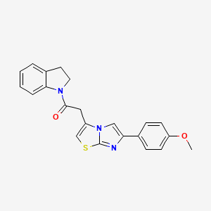 molecular formula C22H19N3O2S B11206585 1-(Indolin-1-yl)-2-(6-(4-methoxyphenyl)imidazo[2,1-b]thiazol-3-yl)ethanone 