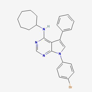 molecular formula C25H25BrN4 B11206610 7-(4-bromophenyl)-N-cycloheptyl-5-phenyl-7H-pyrrolo[2,3-d]pyrimidin-4-amine 