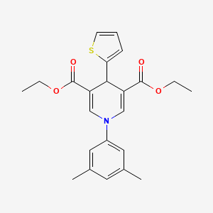 molecular formula C23H25NO4S B11206618 Diethyl 1-(3,5-dimethylphenyl)-4-(thiophen-2-yl)-1,4-dihydropyridine-3,5-dicarboxylate 