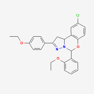 9-Chloro-5-(2-ethoxyphenyl)-2-(4-ethoxyphenyl)-1,10b-dihydropyrazolo[1,5-c][1,3]benzoxazine