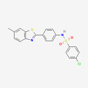 4-chloro-N-[4-(6-methyl-1,3-benzothiazol-2-yl)phenyl]benzene-1-sulfonamide