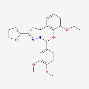 molecular formula C24H24N2O5 B11206646 5-(3,4-Dimethoxyphenyl)-7-ethoxy-2-(furan-2-yl)-1,10b-dihydropyrazolo[1,5-c][1,3]benzoxazine 