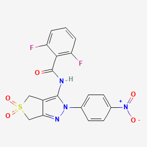 2,6-difluoro-N-(2-(4-nitrophenyl)-5,5-dioxido-4,6-dihydro-2H-thieno[3,4-c]pyrazol-3-yl)benzamide