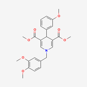 molecular formula C25H27NO7 B11206668 Dimethyl 1-(3,4-dimethoxybenzyl)-4-(3-methoxyphenyl)-1,4-dihydropyridine-3,5-dicarboxylate 