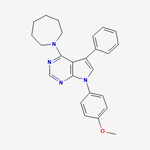 molecular formula C25H26N4O B11206669 4-(azepan-1-yl)-7-(4-methoxyphenyl)-5-phenyl-7H-pyrrolo[2,3-d]pyrimidine 