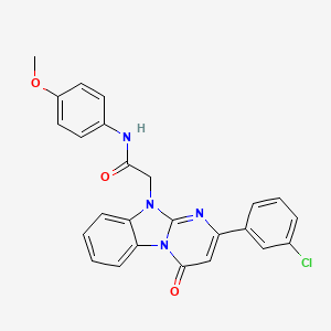 molecular formula C25H19ClN4O3 B11206697 2-[2-(3-chlorophenyl)-4-oxopyrimido[1,2-a]benzimidazol-10(4H)-yl]-N-(4-methoxyphenyl)acetamide 