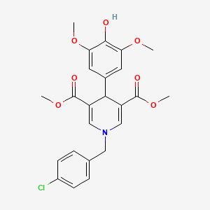 molecular formula C24H24ClNO7 B11206707 Dimethyl 1-(4-chlorobenzyl)-4-(4-hydroxy-3,5-dimethoxyphenyl)-1,4-dihydropyridine-3,5-dicarboxylate 