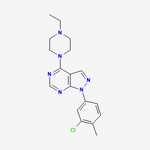 molecular formula C18H21ClN6 B11206718 1-(3-chloro-4-methylphenyl)-4-(4-ethylpiperazin-1-yl)-1H-pyrazolo[3,4-d]pyrimidine 