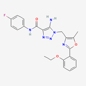 molecular formula C22H21FN6O3 B11206744 5-amino-1-{[2-(2-ethoxyphenyl)-5-methyl-1,3-oxazol-4-yl]methyl}-N-(4-fluorophenyl)-1H-1,2,3-triazole-4-carboxamide 