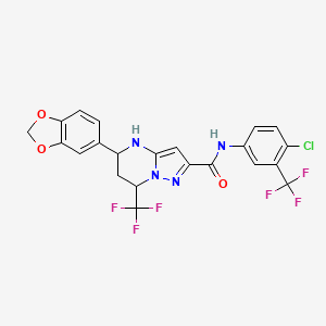 5-(1,3-benzodioxol-5-yl)-N-[4-chloro-3-(trifluoromethyl)phenyl]-7-(trifluoromethyl)-4,5,6,7-tetrahydropyrazolo[1,5-a]pyrimidine-2-carboxamide