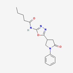 molecular formula C17H20N4O3 B11206775 N-[5-(5-oxo-1-phenylpyrrolidin-3-yl)-1,3,4-oxadiazol-2-yl]pentanamide 