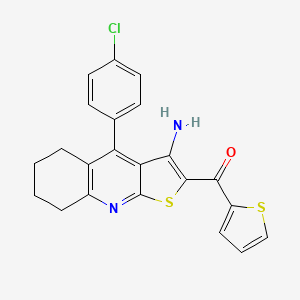 [3-Amino-4-(4-chlorophenyl)-5,6,7,8-tetrahydrothieno[2,3-b]quinolin-2-yl](thiophen-2-yl)methanone